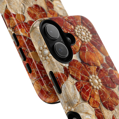 Carnelian Pearl Bloom · Tough 2.0 Magnetic Phone Case for iPhone · Orange
