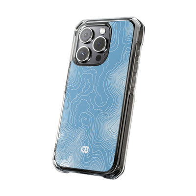 Glacial Basin Topo · Clear Impact Magnetic Phone Case for iPhone · Blue