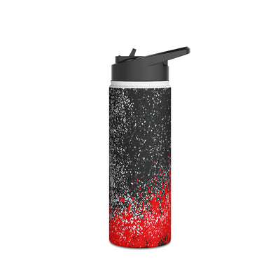 Crimson Noir Drip · Insulated Water Bottle · Black