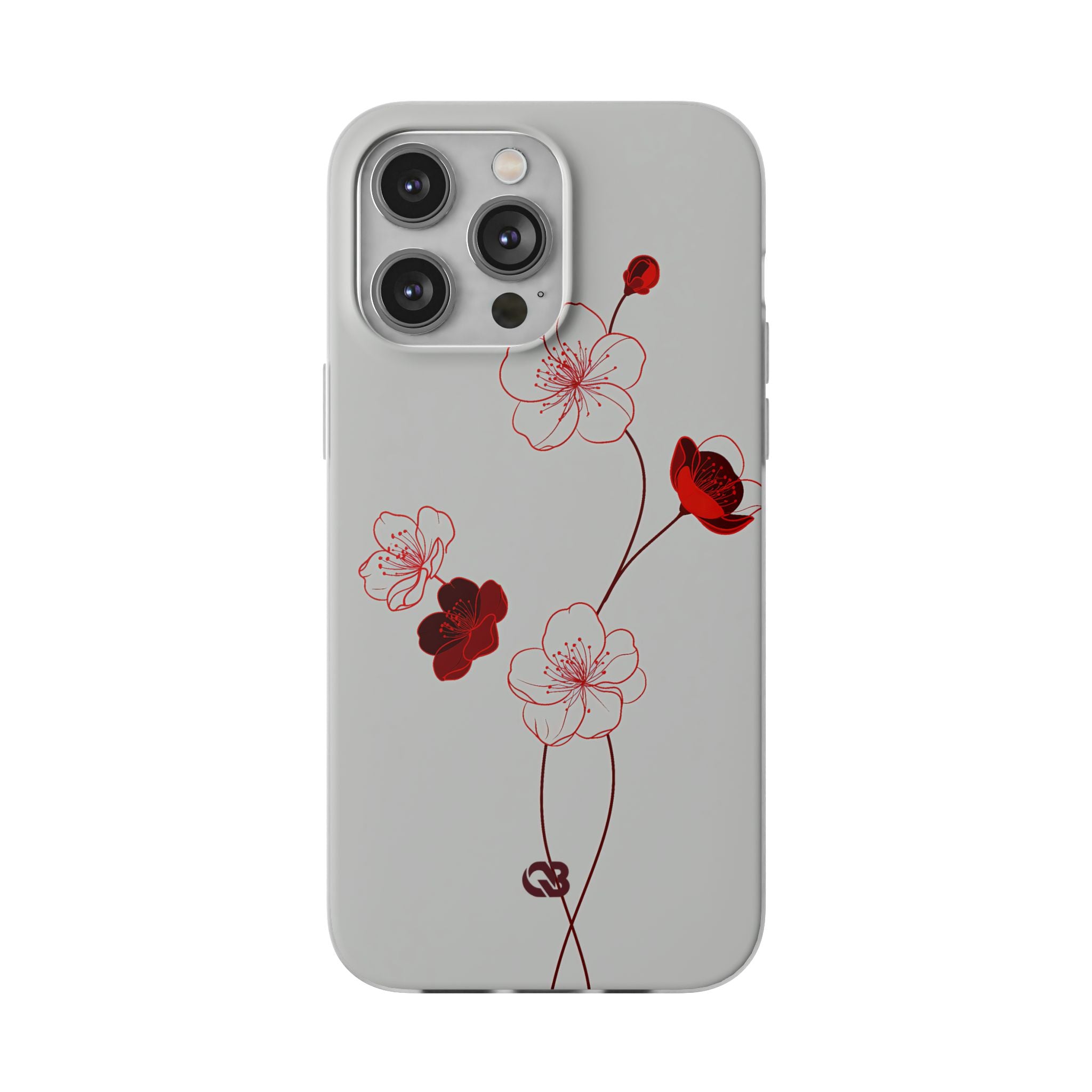 Red Lite Phone Case for iPhone - Kyoto Ember Bloom