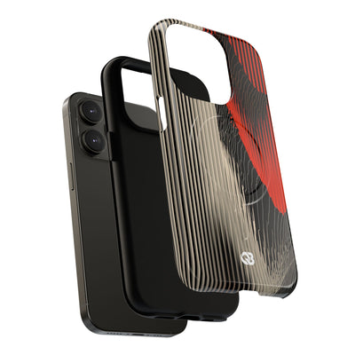 Red Tough 2.0 Magsafe Phone Case for iPhone - Crimson Pulse Topo