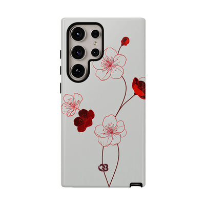 Red Tough Phone Case for Samsung - Kyoto Ember Bloom