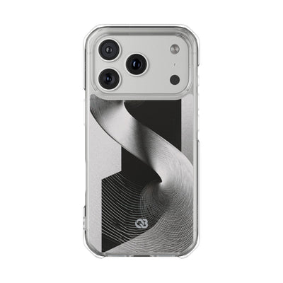 Grey Impact MagSafe Phone Case for iPhone - Obsidian Moiré Wave