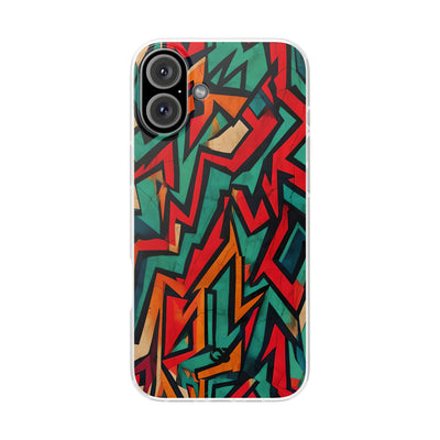 Jagged Teal Static · Soft Phone Case for iPhone
