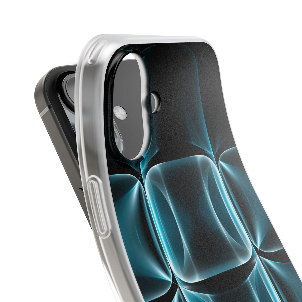 Translucent Cyber Grid · Lite Phone Case for iPhone ·  Teal
