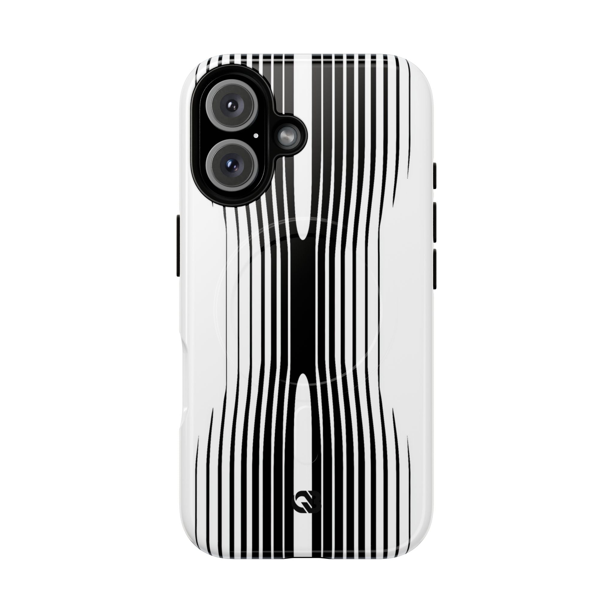 White Tough 2.0 Magsafe Phone Case for iPhone - Kinetic Mono Distortion