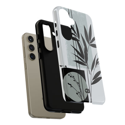 Grey Tough Phone Case for Samsung - Sage Bamboo Noir