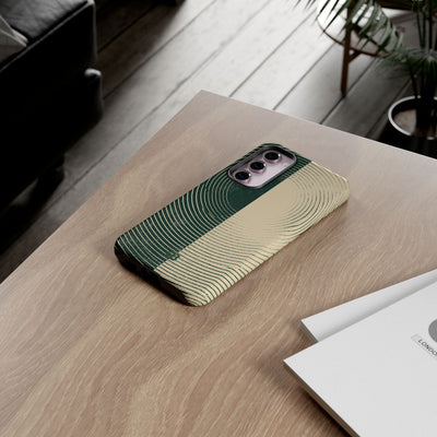Green Tough Phone Case for Samsung - Evergreen Split Grain