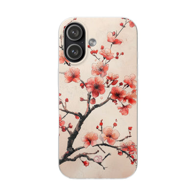 Crimson Silk Flora · Soft Custodia per iPhone