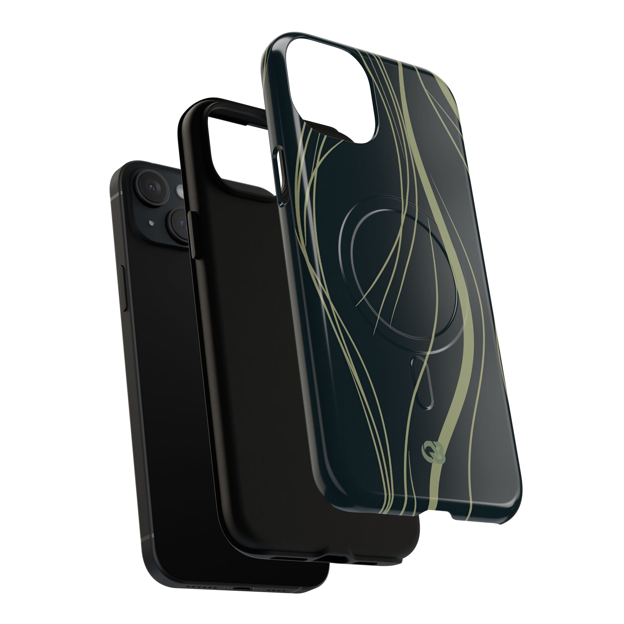Green Tough 2.0 Magsafe Phone Case for iPhone - Obsidian Sage Flow