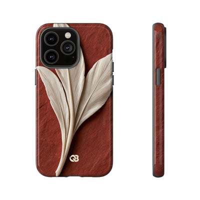 Carved Ivory Plume · Tough Phone Case for iPhone · Red
