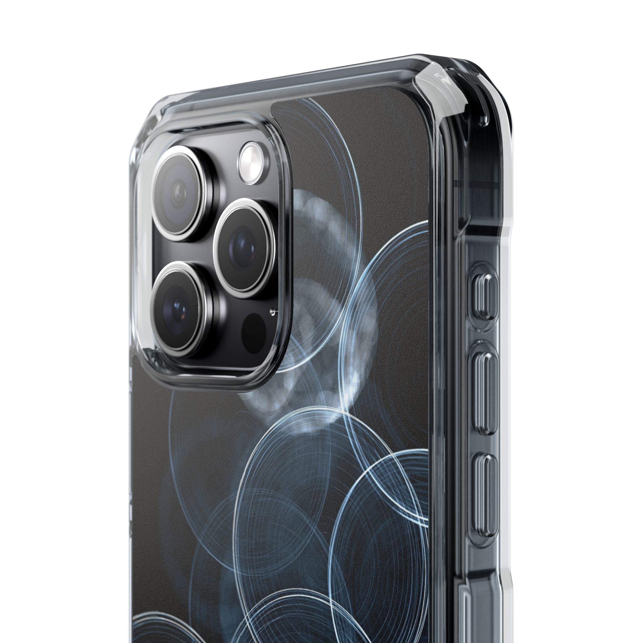 Blue Impact MagSafe Phone Case for iPhone - Cyan Pulse Ripple