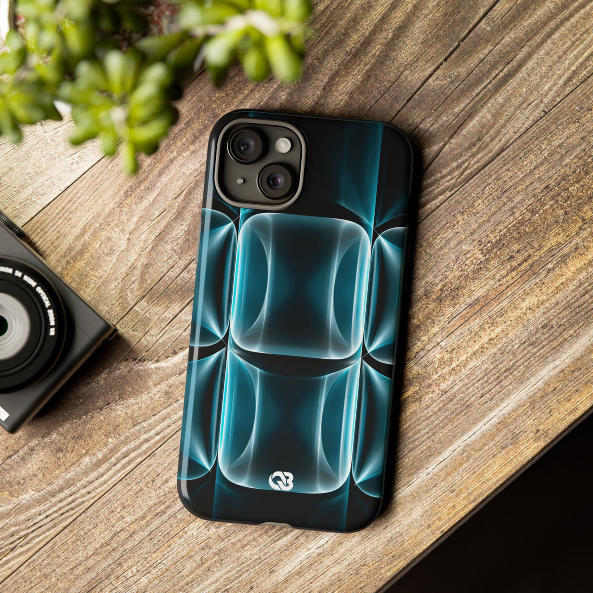 Translucent Cyber Grid · Tough Phone Case for iPhone · Teal