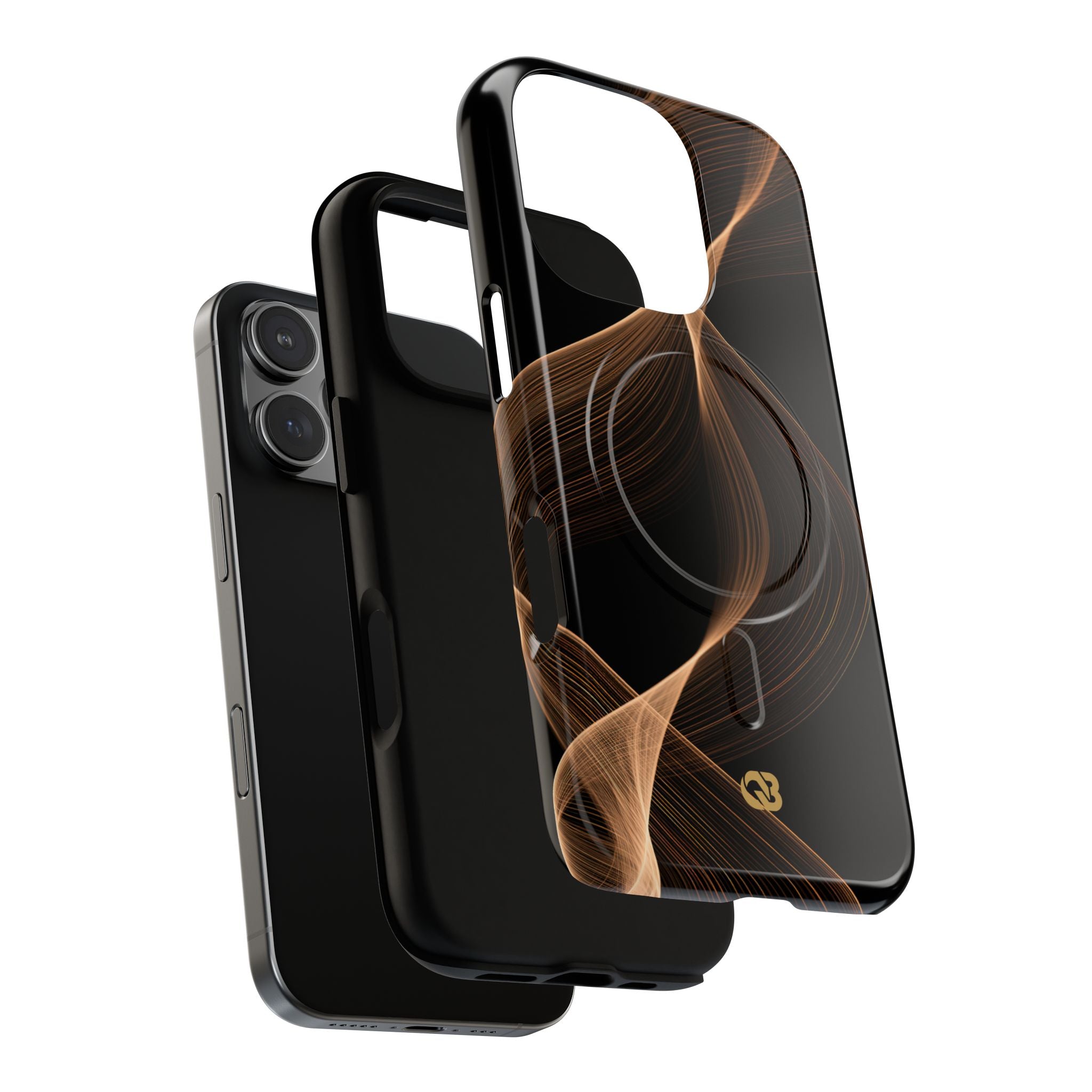 Brown Tough 2.0 Magsafe Phone Case for iPhone - Copper Silk Wave