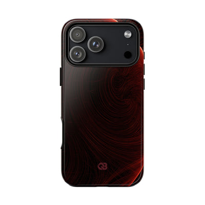 Red Tough Phone Case for iPhone - Crimson Flare Flux