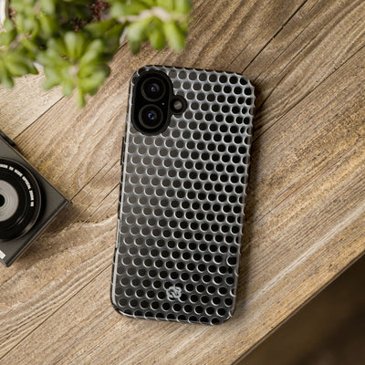 Silver Tough Phone Case for iPhone - Brutalist Steel Mesh