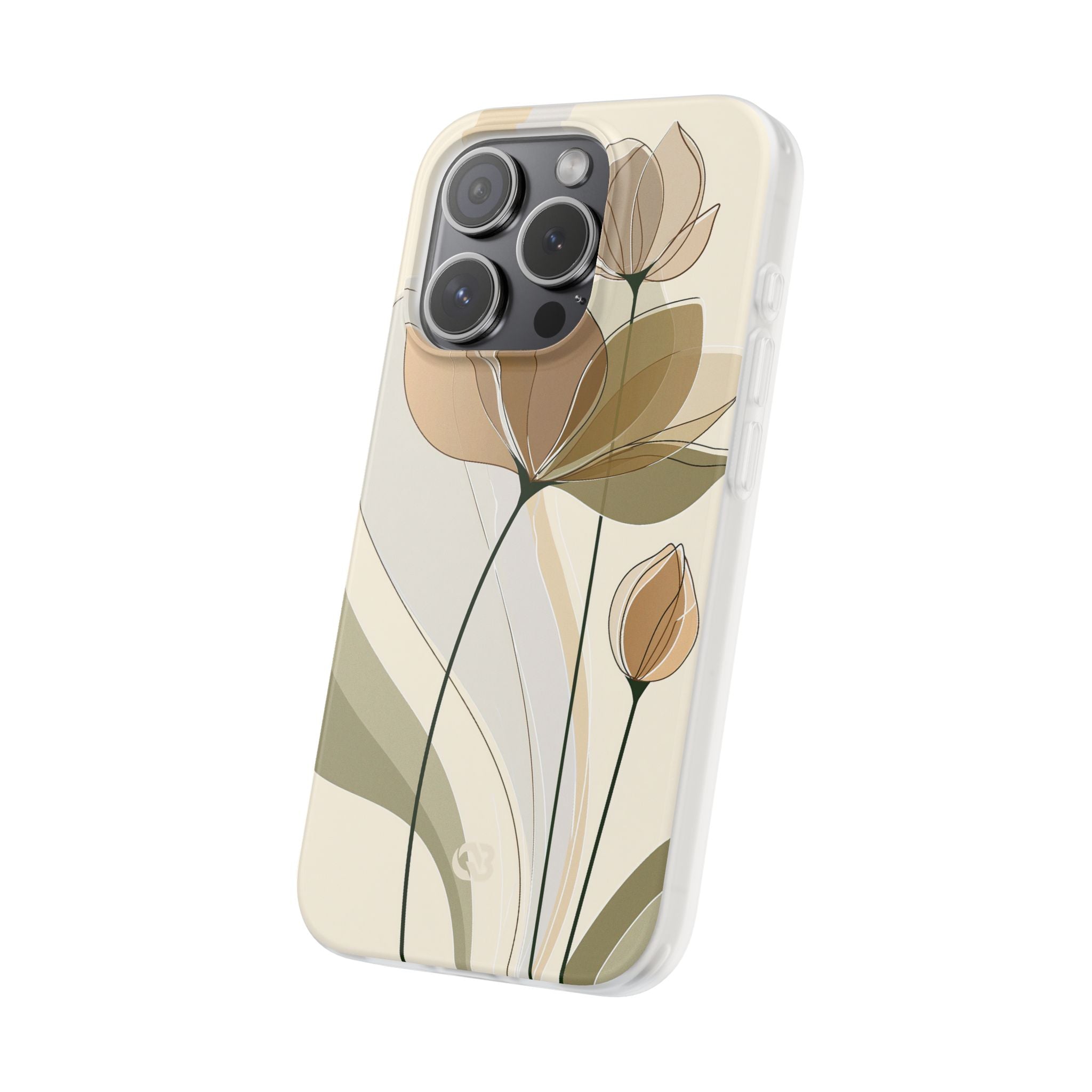 Beige Lite Phone Case for iPhone - Muted Ochre Petals