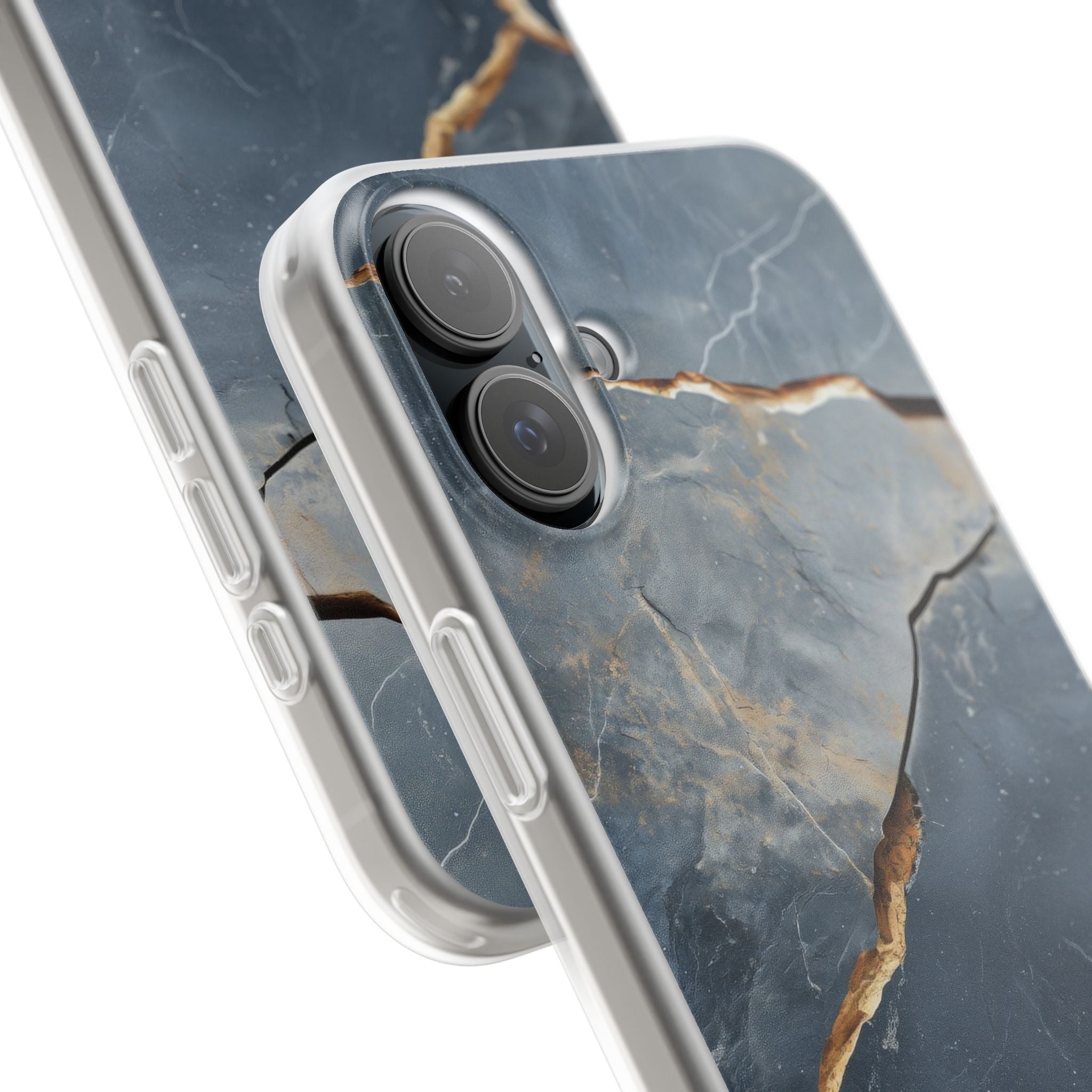 Jagged Vein Navy iPhone 16 Plus Cover - Soft