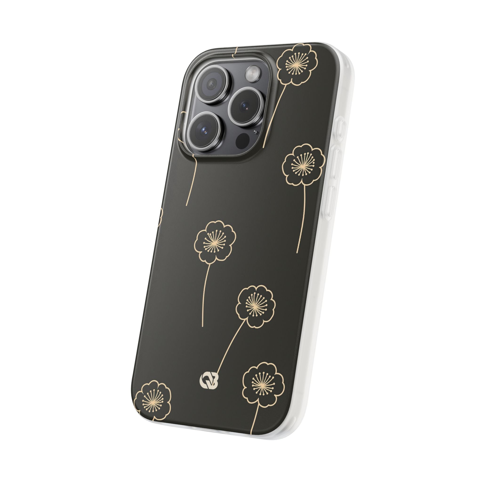 Black Lite Phone Case for iPhone - Obsidian Sand Petals
