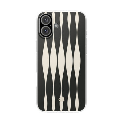 Black Lite Phone Case for iPhone - Ivory Spindle Grid
