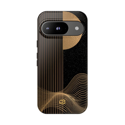 Gold Tough Phone Case for Google Pixel - Gilded Obsidian Dunes