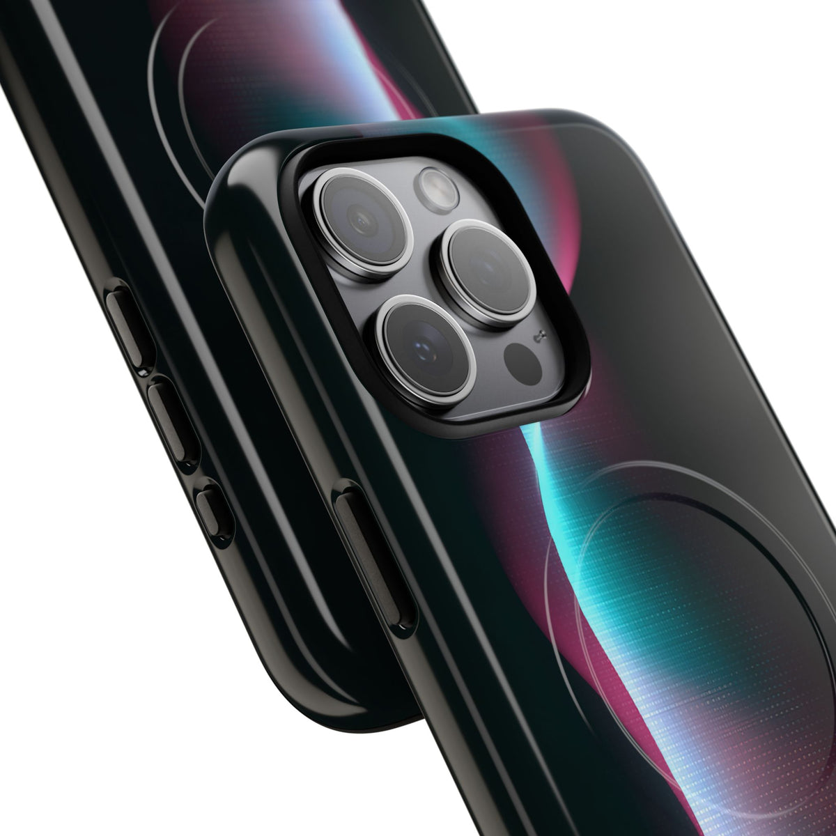 Neon Pixel Flow · Tough 2.0 Magnetic Phone Case for iPhone · Black