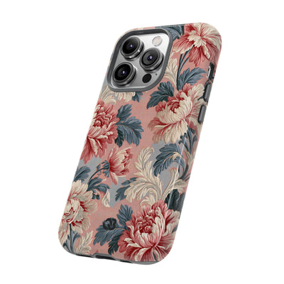 Blush Peony Jacquard · Tough Phone Case for iPhone · Pink