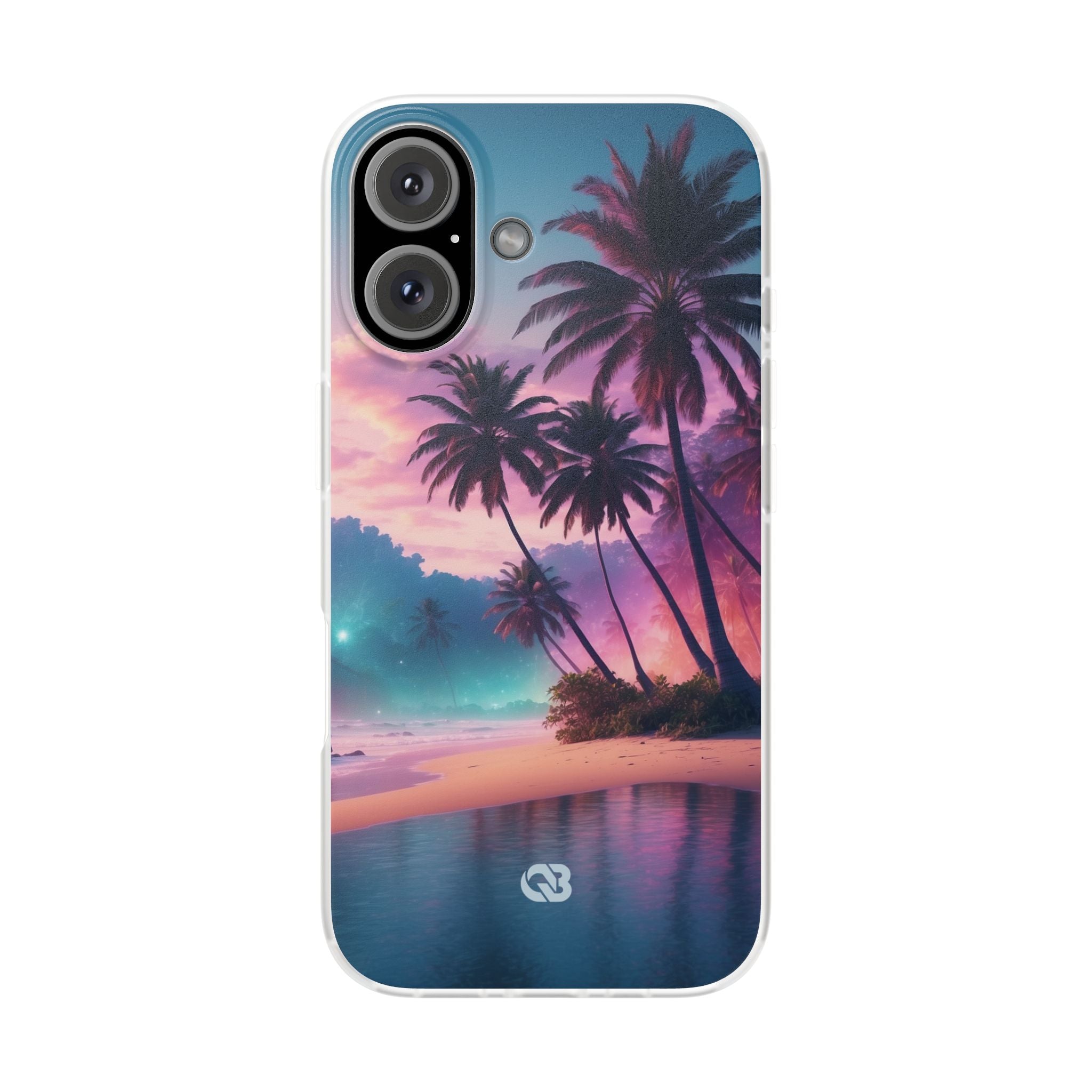 Neon Shore Palms · Soft Phone Case for iPhone