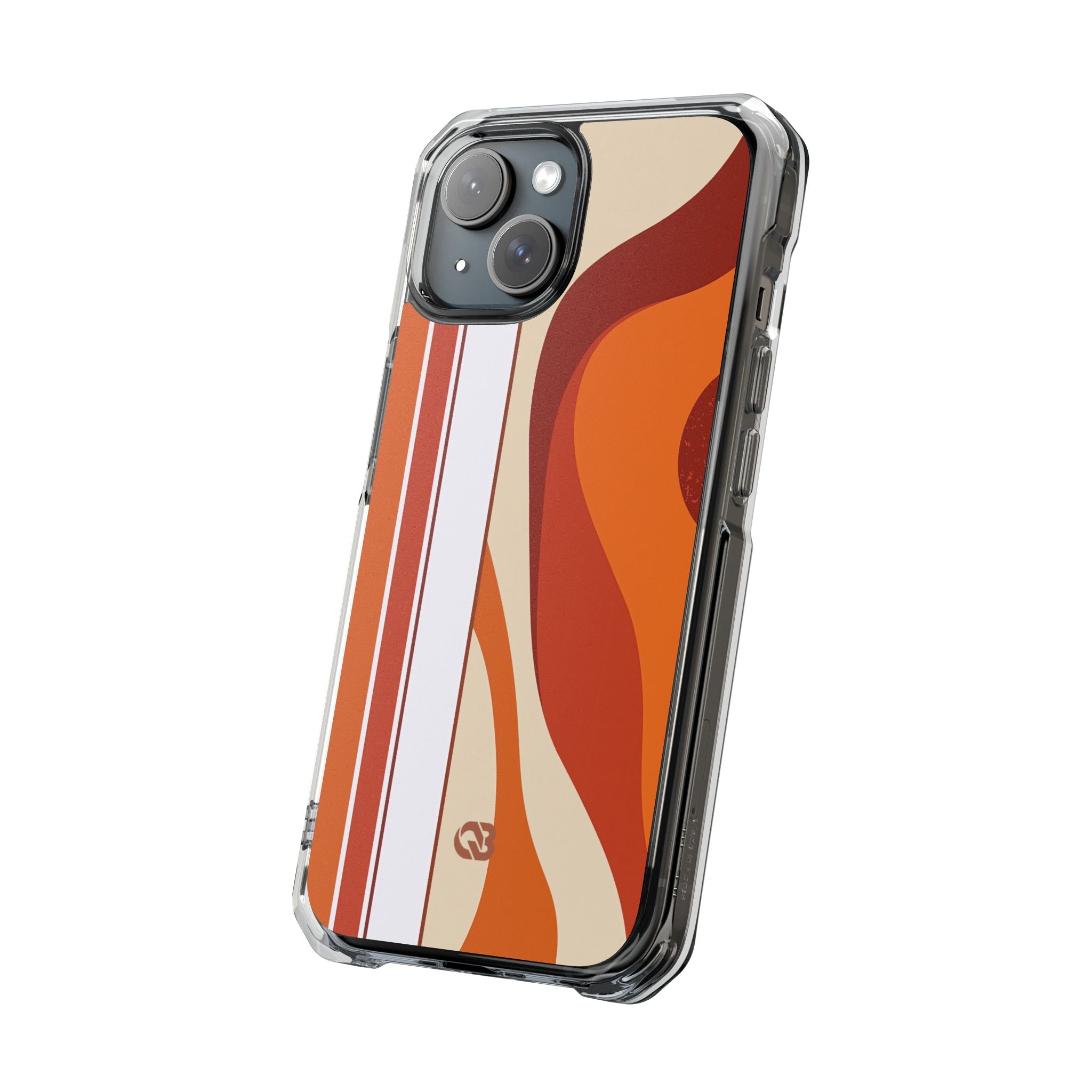 Orange Impact MagSafe Phone Case for iPhone - Terracotta Metro Line