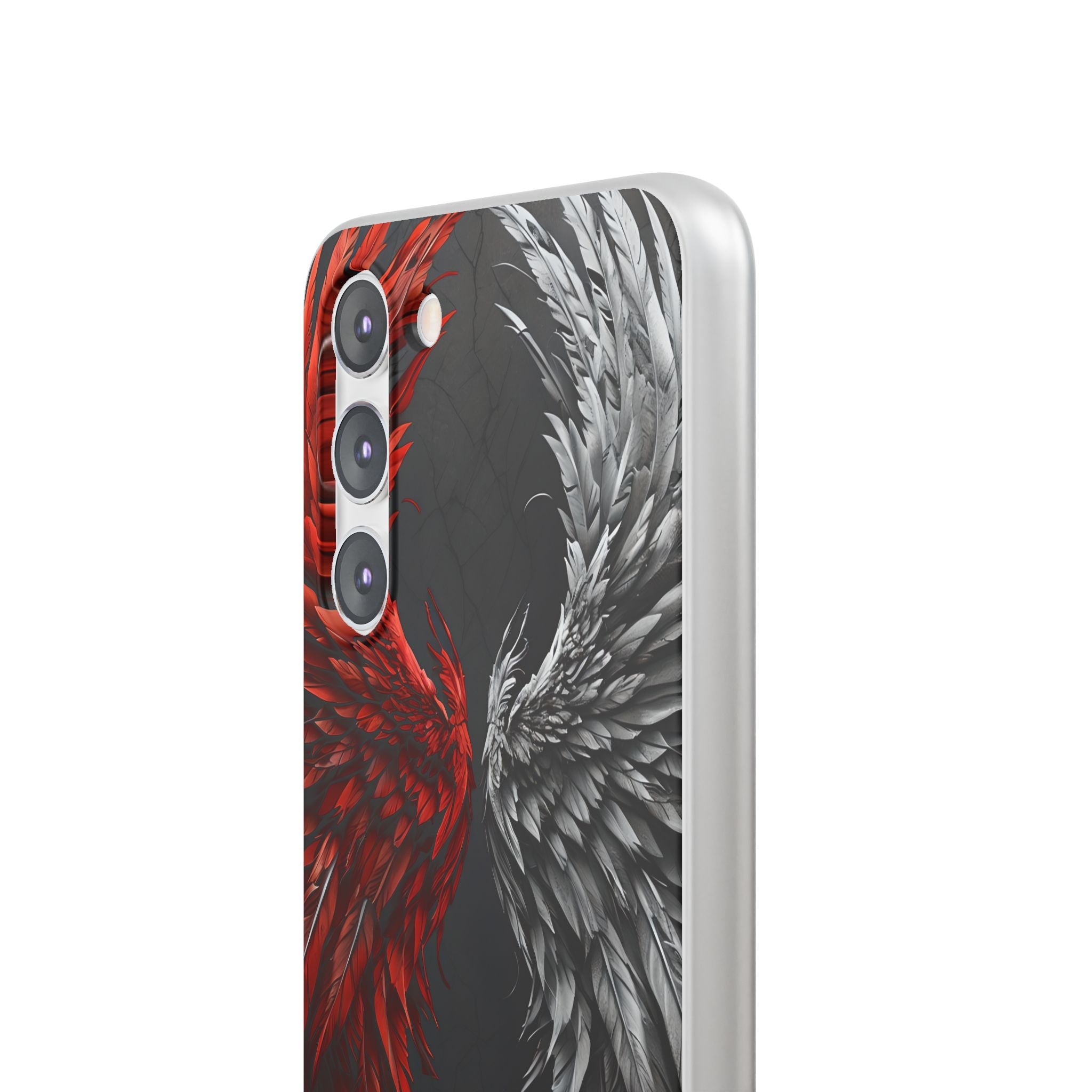 Split Crimson Wing · Soft Phone Case for Samsung