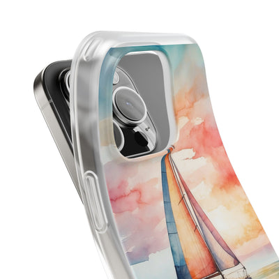 Crimson Horizon Sail · Soft Custodia per iPhone