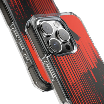 Red Impact MagSafe Phone Case for iPhone - Crimson Brutalist Distortion