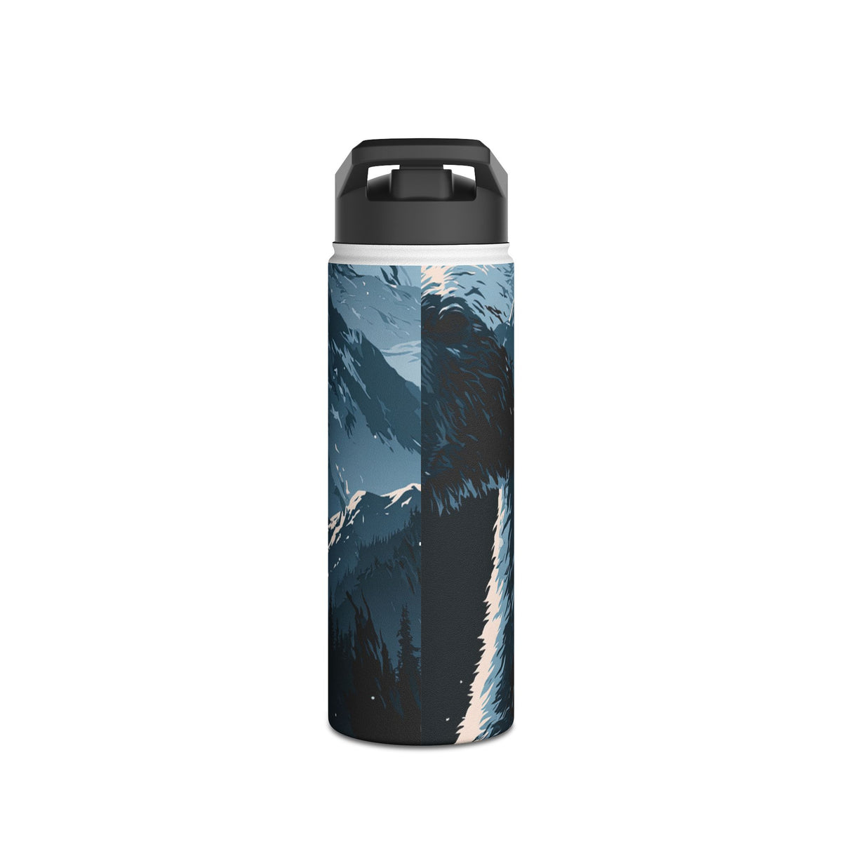Nordic Arctic Bear · Insulated Water Bottle · Black