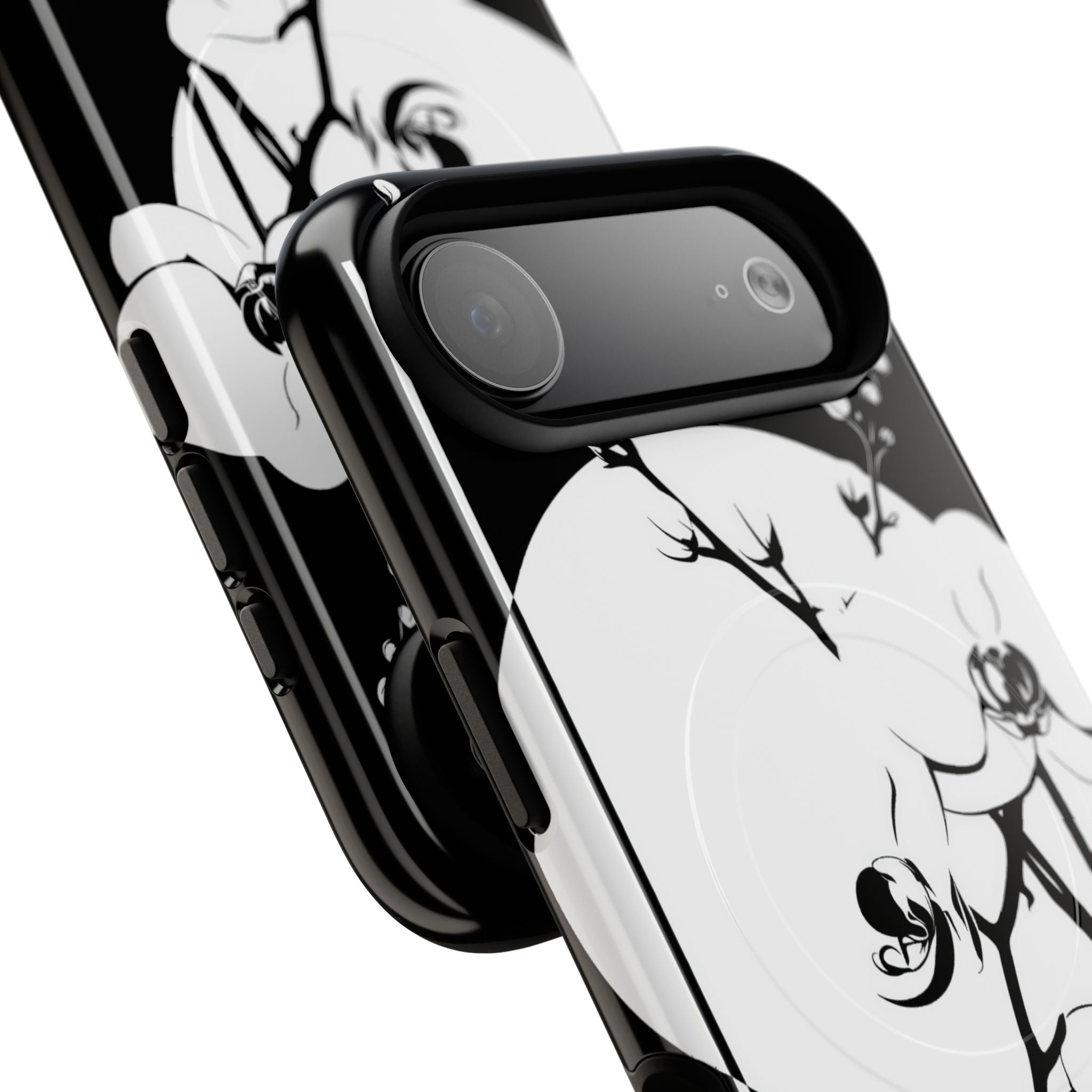 Black Tough 2.0 Magsafe Phone Case for iPhone - Lunar Orchid Grid
