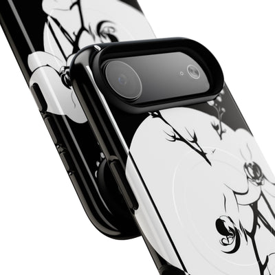 Black Tough 2.0 Magsafe Phone Case for iPhone - Lunar Orchid Grid
