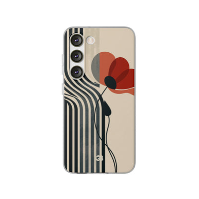 Beige Lite Phone Case for Samsung - Crimson Line Bloom
