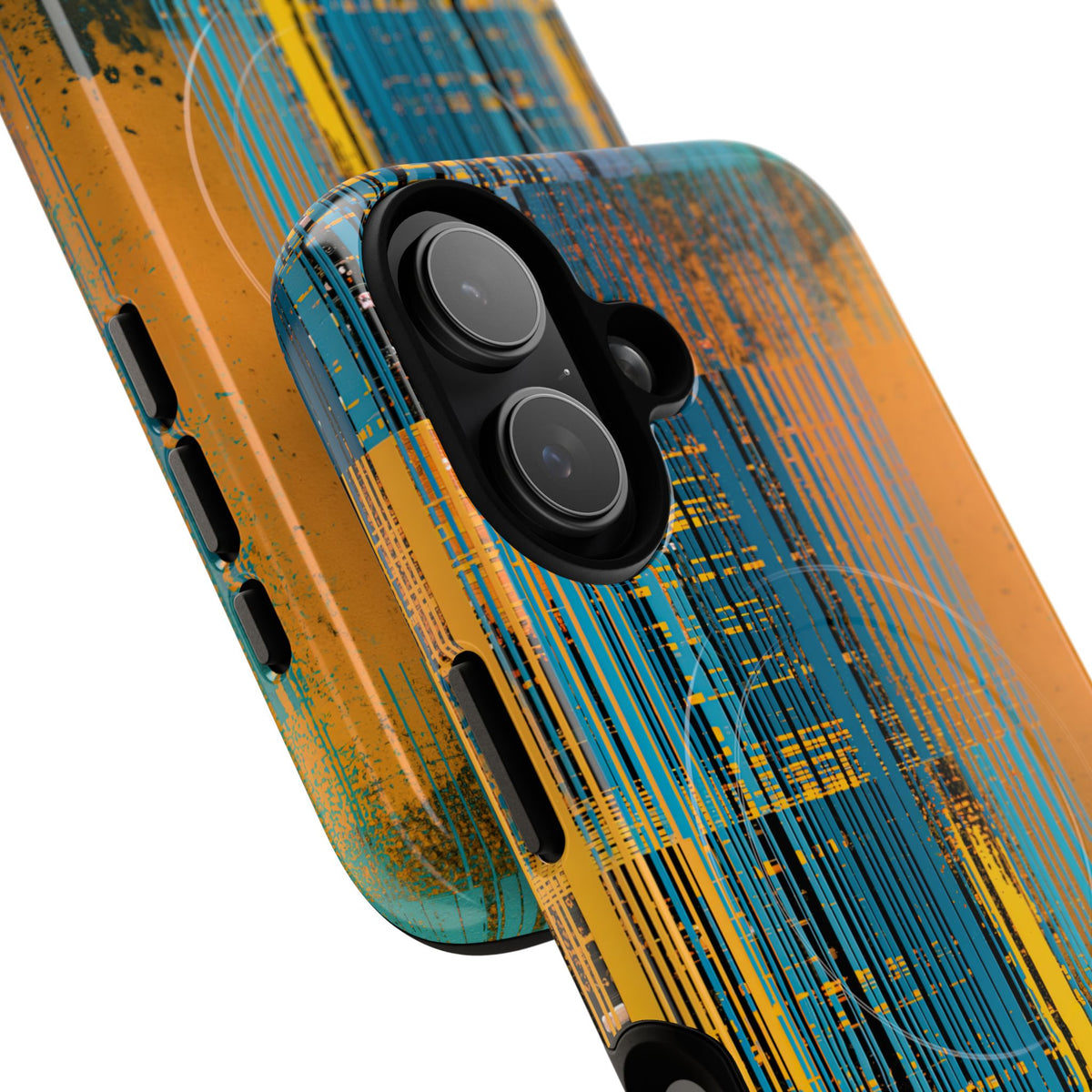 Cyber Glitch Stream · Tough 2.0 Magnetic Phone Case for iPhone · Teal