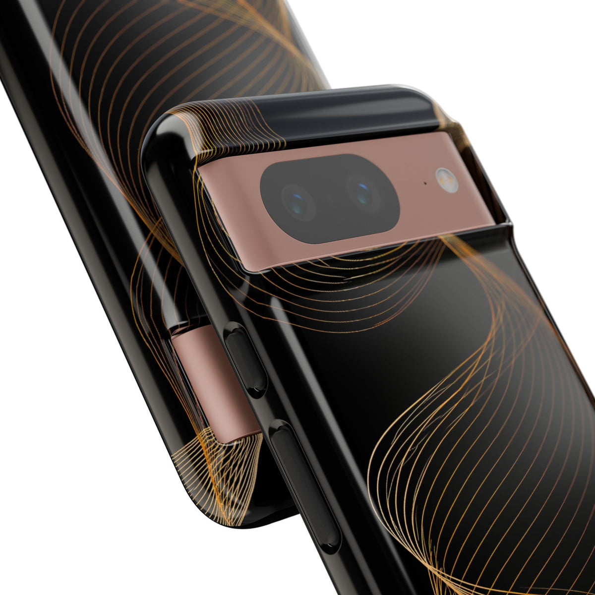 Golden Contour Flow · Tough Phone Case for Pixel ·  Black