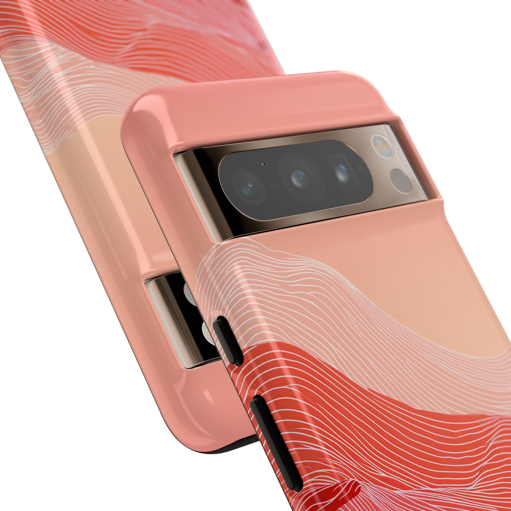 Red Tough Phone Case for Google Pixel - Crimson Ridge Contour
