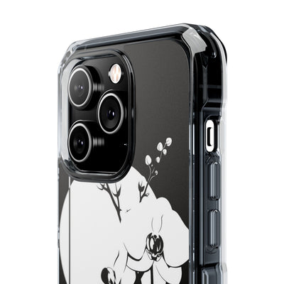Black Impact MagSafe Phone Case for iPhone - Lunar Orchid Grid
