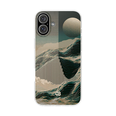 Green Lite Phone Case for iPhone - Lunar Moss Topography