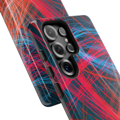 Neon Fiber Stream · Tough Phone Case for Samsung · Red