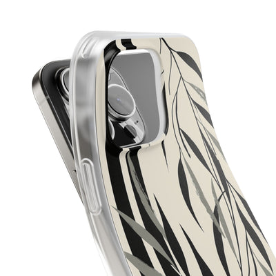 Beige Lite Phone Case for iPhone - Soot Leaf Sketch