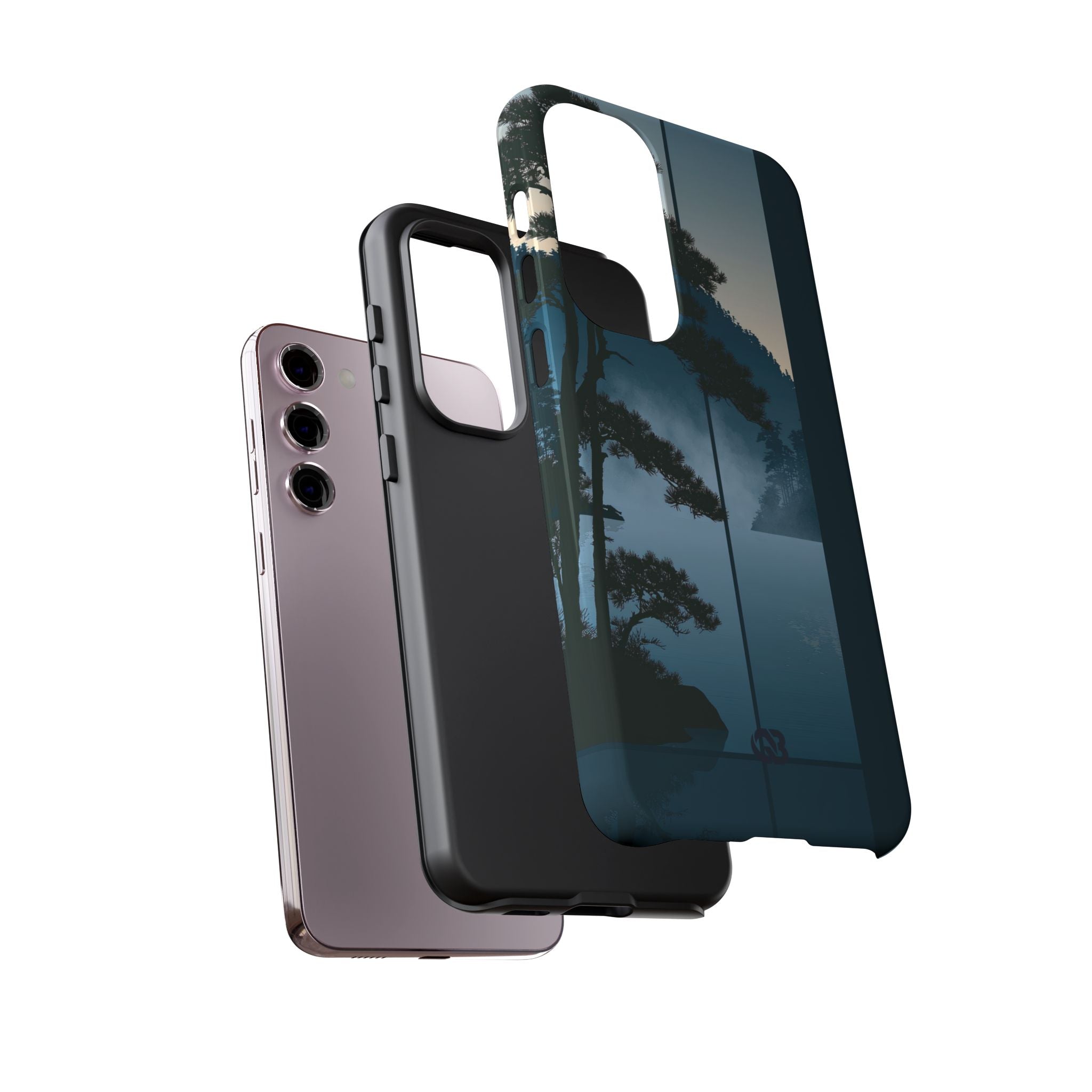 Blue Tough Phone Case for Samsung - Kyoto Mist Pine