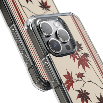 Red Impact MagSafe Phone Case for iPhone - Crimson Momiji Stripe