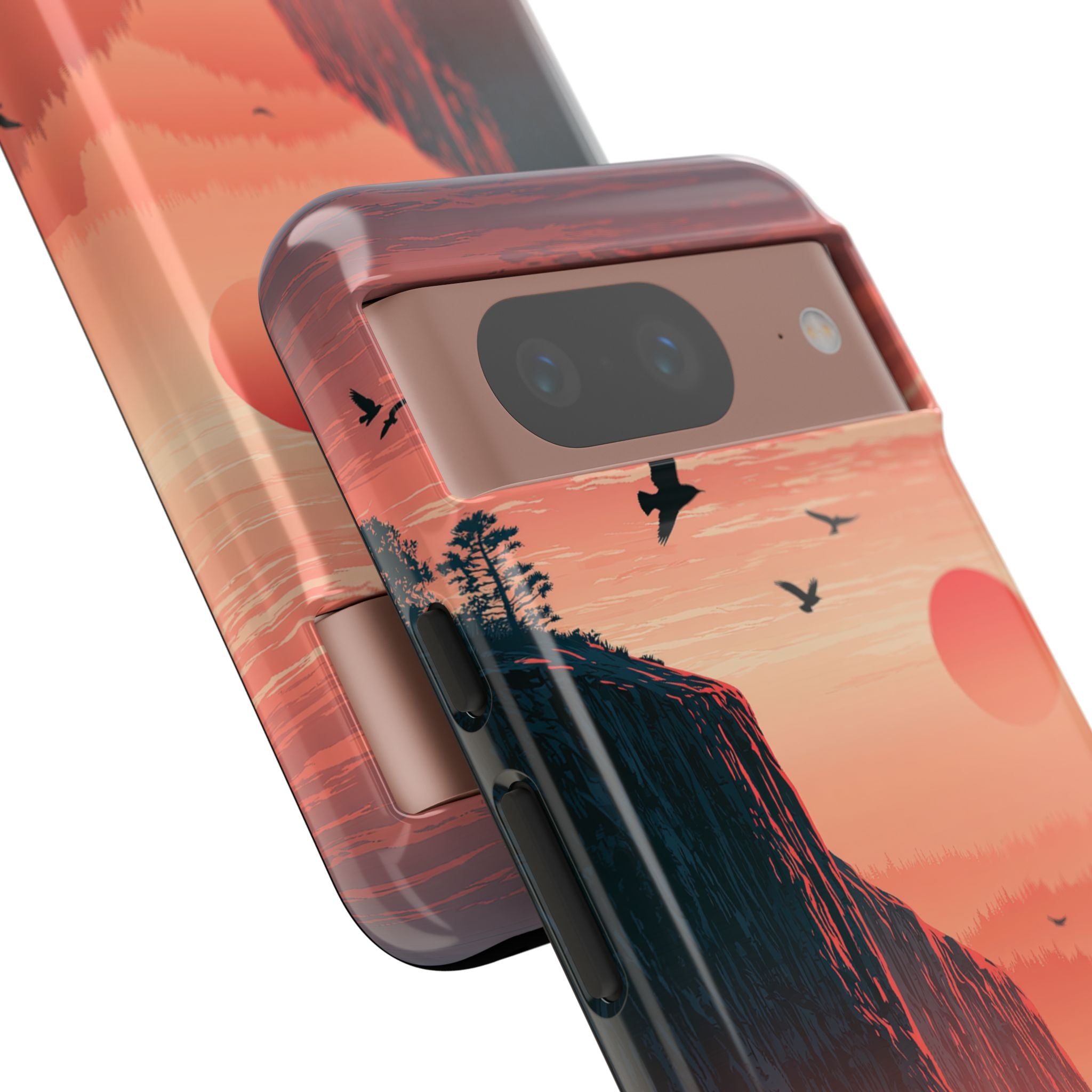 Orange Tough Phone Case for Google Pixel - Crimson Ridge Flight