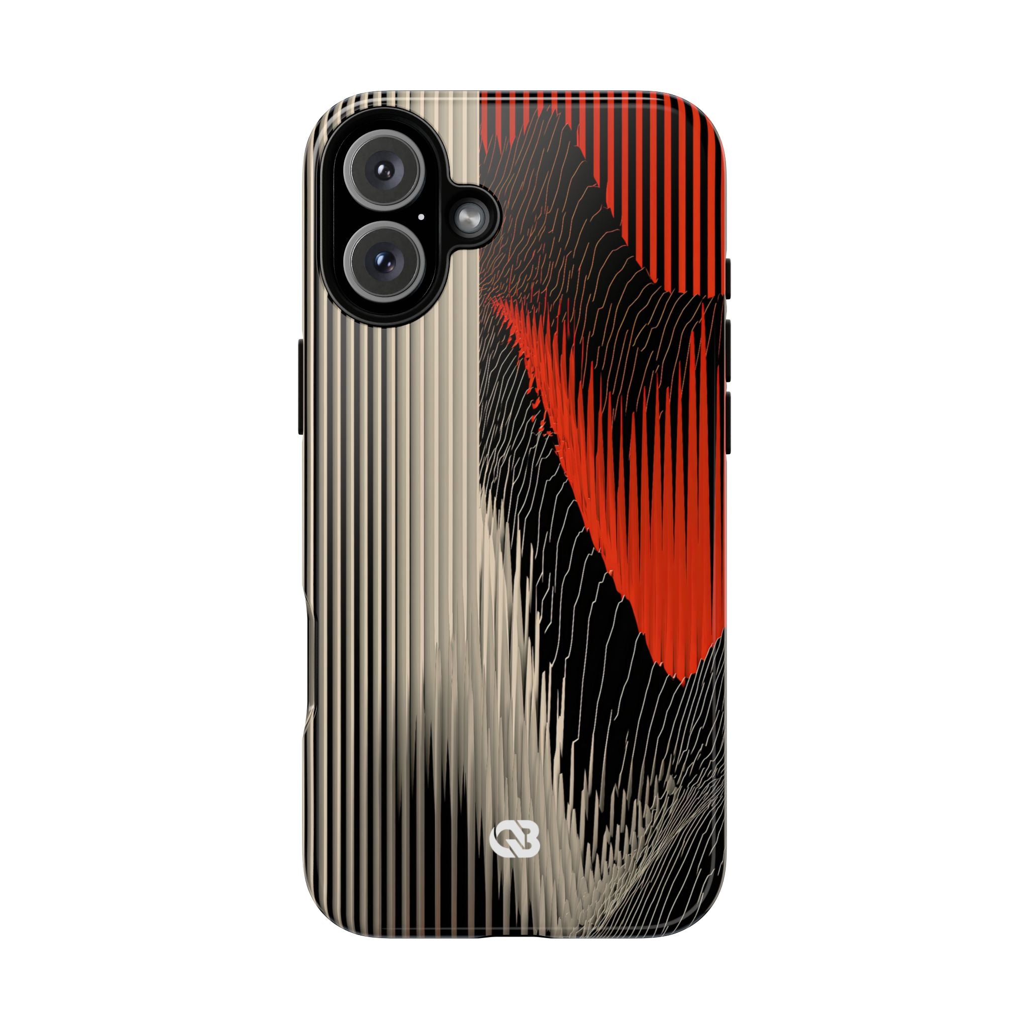 Red Tough Phone Case for iPhone - Crimson Pulse Topo
