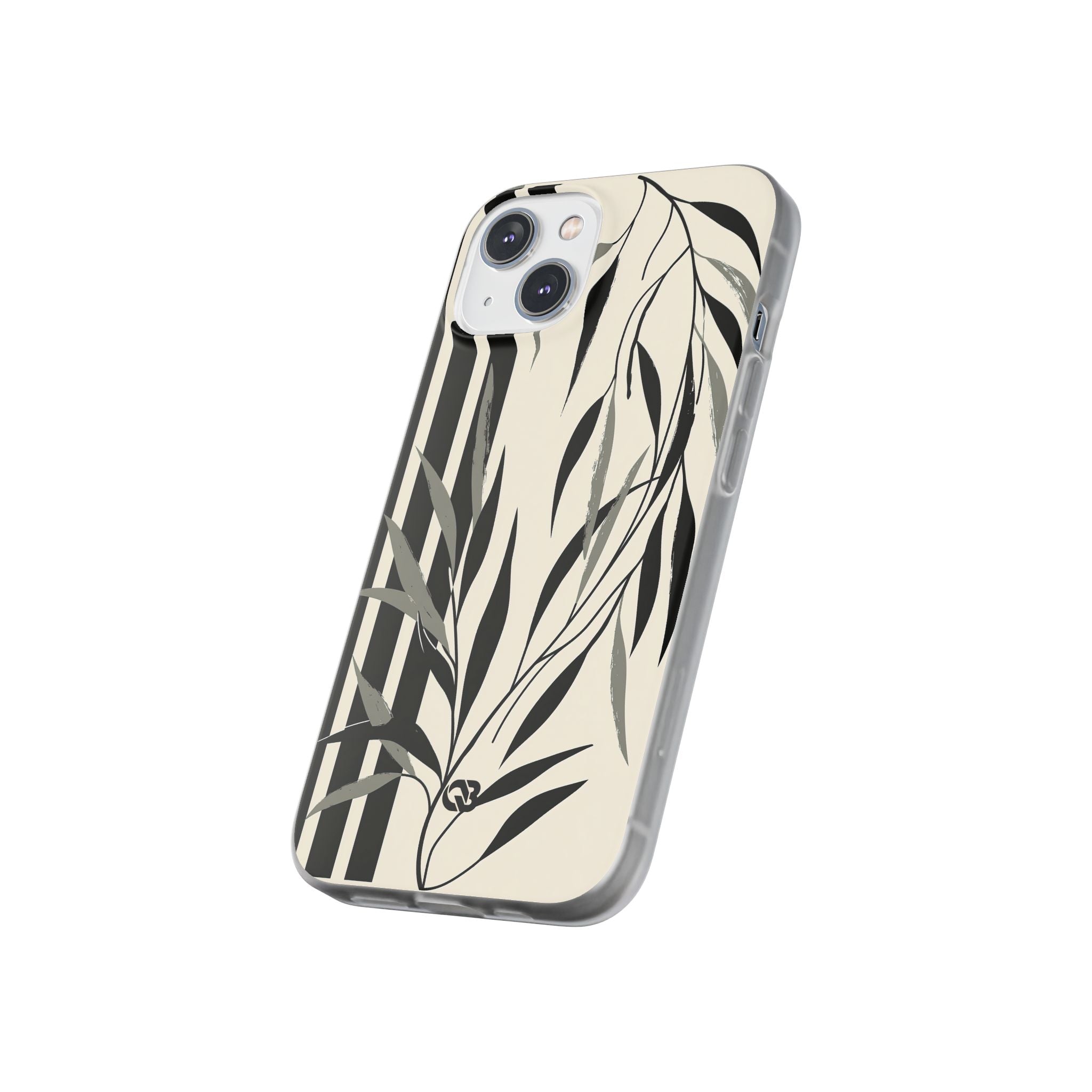 Beige Lite Phone Case for iPhone - Soot Leaf Sketch