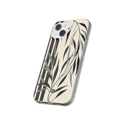 Beige Lite Phone Case for iPhone - Soot Leaf Sketch