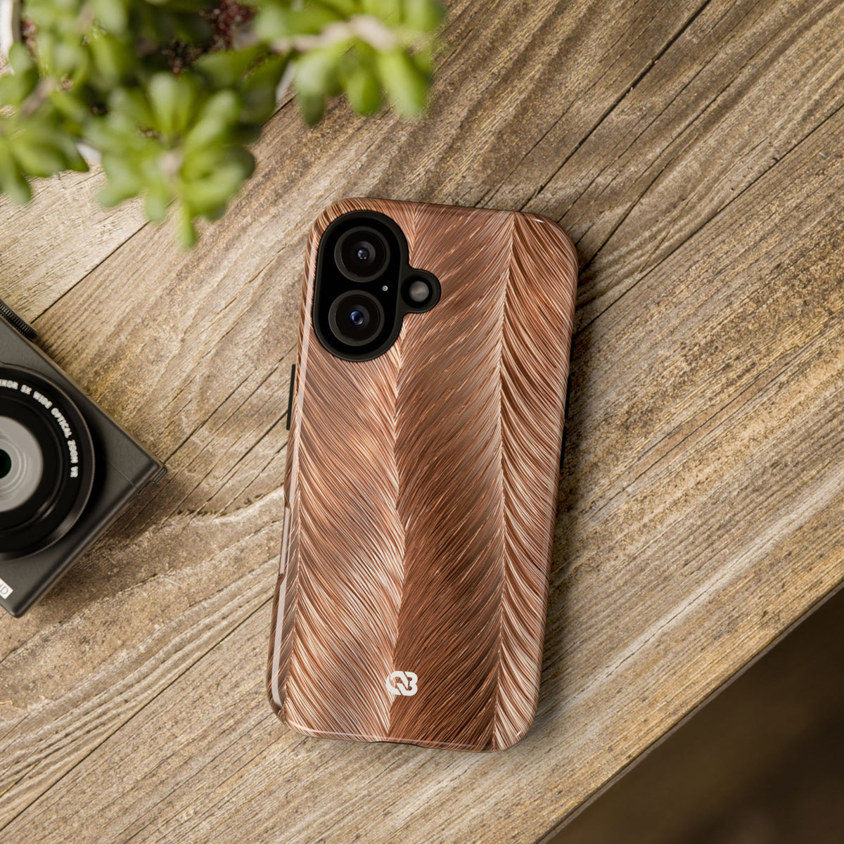 Rose Gold Weave · Tough Phone Case for iPhone · Brown
